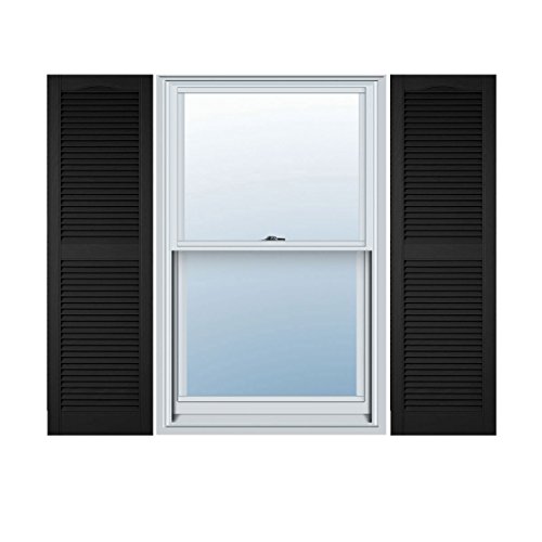 Ekena Millwork Lifetime Vinyl LL1S12X03900BL Standard Cathedral Top Center Mullion, offene Lamellen, Vinyl-Fensterläden, mit Installationsverschluss und passenden Schrauben (pro Paar), 30,5 cm B x von Ekena Millwork