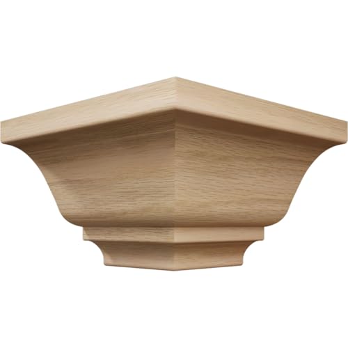WM45 Americraft Massivholz mit Beizgrad von TrimPro, Kronenleiste für Außenecke, weiße Eiche, passend für Zierleisten MLDW01X05WM45WO) von Ekena Millwork