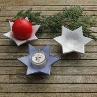 Weihnachts-Kerzenständer Stern Kerzenschale Teelichthalter Handarbeit Keramik Handgetöpfert Weihnachts-Kerzenständer Stern Kerzenschale Teelichthalter Handarbeit Keramik Handgetöpfert von EkeraDesign