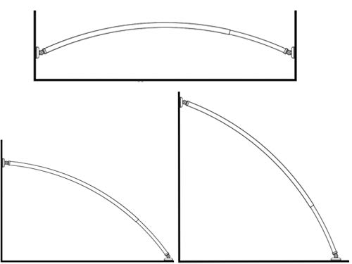 ALU AUSZIEHBAR Oval Winkelstange + 2 Schrägwand Adapter Bogenstange Chrom Stange/Zwischen zwei Wände Verstellbare Länge von 118 bis zu 190 cm/Symmetrische Winkel oder Oval von Ekershop