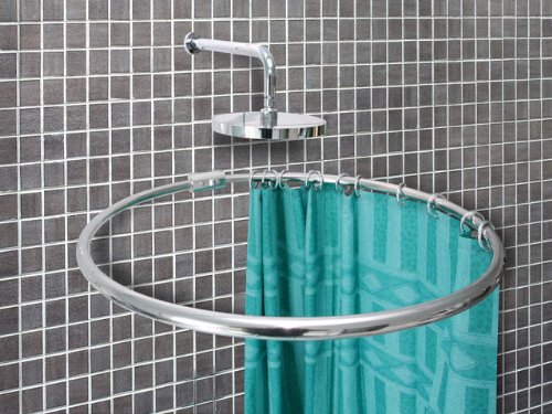 ALU RINGSTANGE Chrom Silber Matt RUND Ø 100 cm DUSCHVORHANGSTANGE WINKELSTANGE FÜR DUSCHVORHANG auch als UMKLEIDEKABINE/KABINENSTANGE/UMKLEIDE einsetzbar von Ekershop