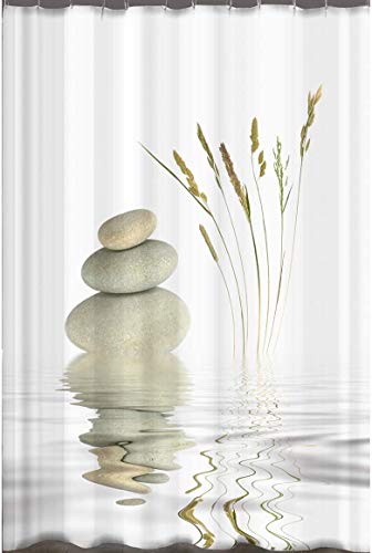 Ekershop Digitaldruck Qualität Textil Duschvorhang Wannenvorhang Wellness Stone 180x200cm inkl. Ringe von Ekershop