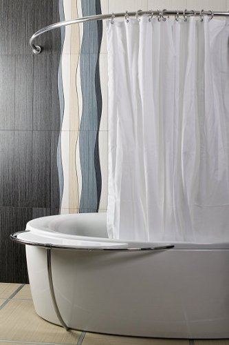 ALU EINTEILIG Duschvorhangstange Bogenstange 140 x 140 Chrom glänzend Oval Stange Eckduschstange ovalstange von Ekershop
