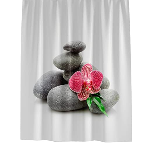 Ekershop Digitaldruck Qualität Textil Duschvorhang Wannenvorhang Relax SPA 240x200cm inkl. Ringe von Ekershop