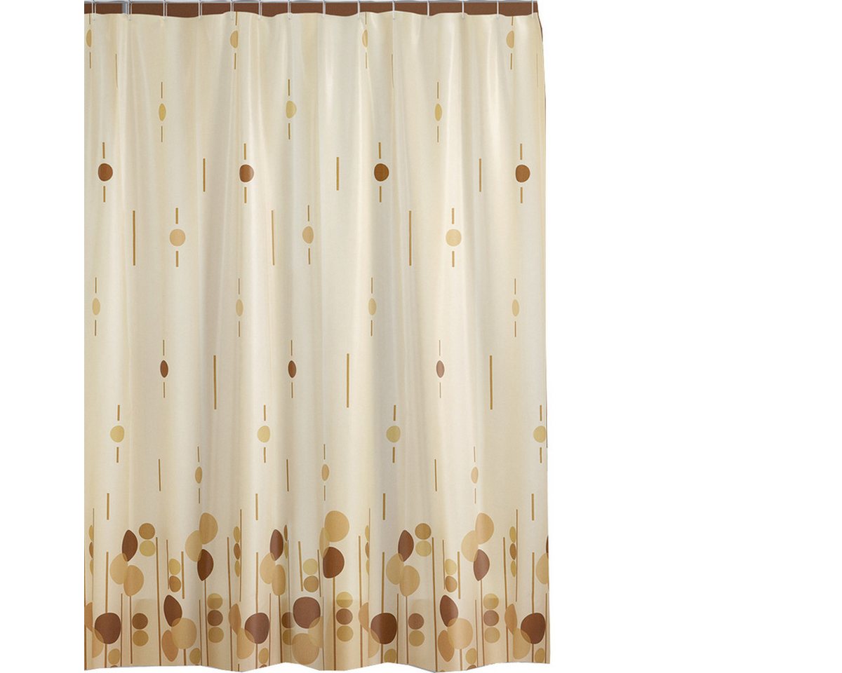 Ekershop Duschvorhang Textil Hel & Dunkel Braun Beige für Duschstange Breite 120 cm (inkl. Ringe), Höhe 200 cm, wasserabweisend, waschbar, bügelbar von Ekershop