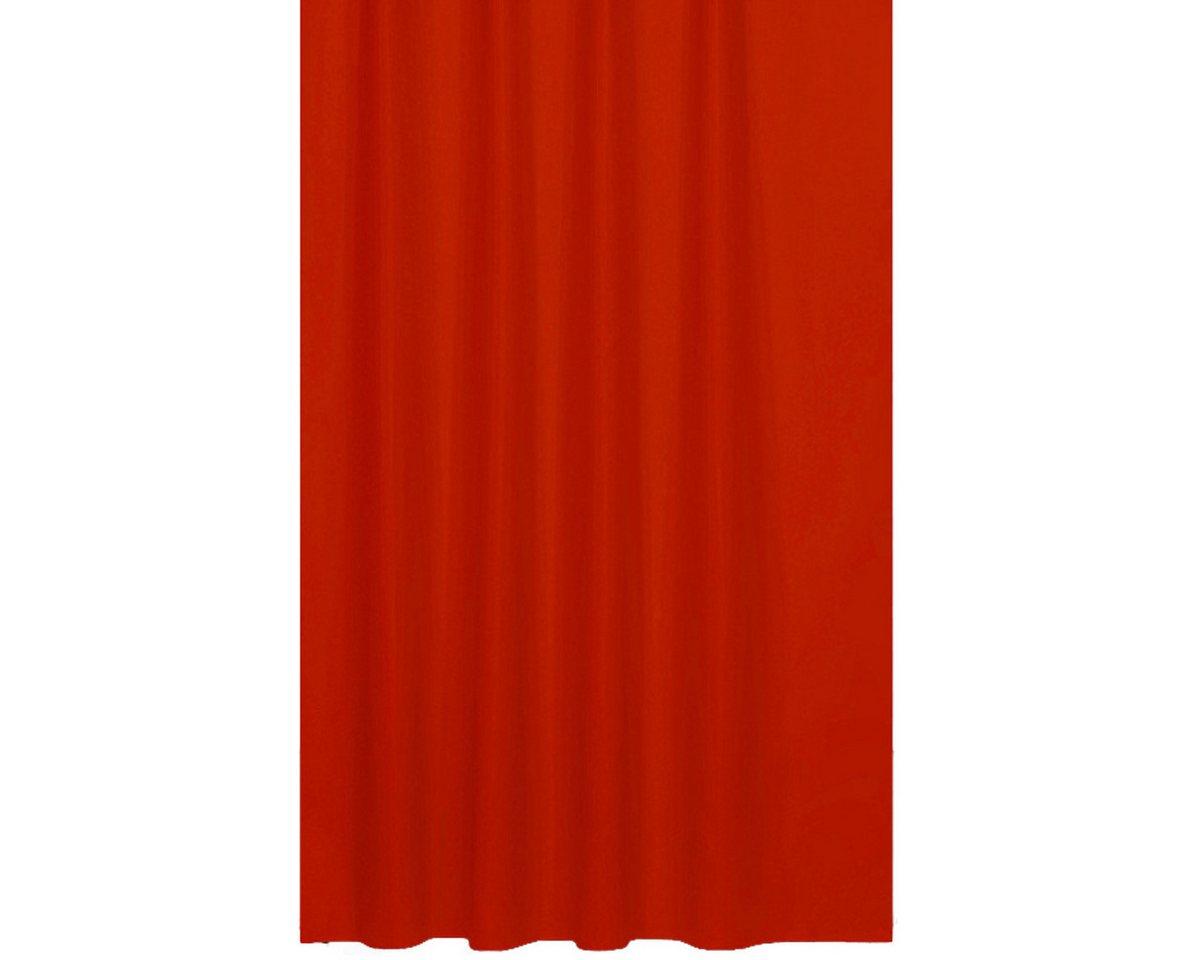 Ekershop Duschvorhang Textil Uni Farben Weiß Schwarz Rot Grau Breite 120 cm für Duschstange (inkl. Ringe), Höhe 200 cm, wasserabweisend, waschbar, bügelbar von Ekershop