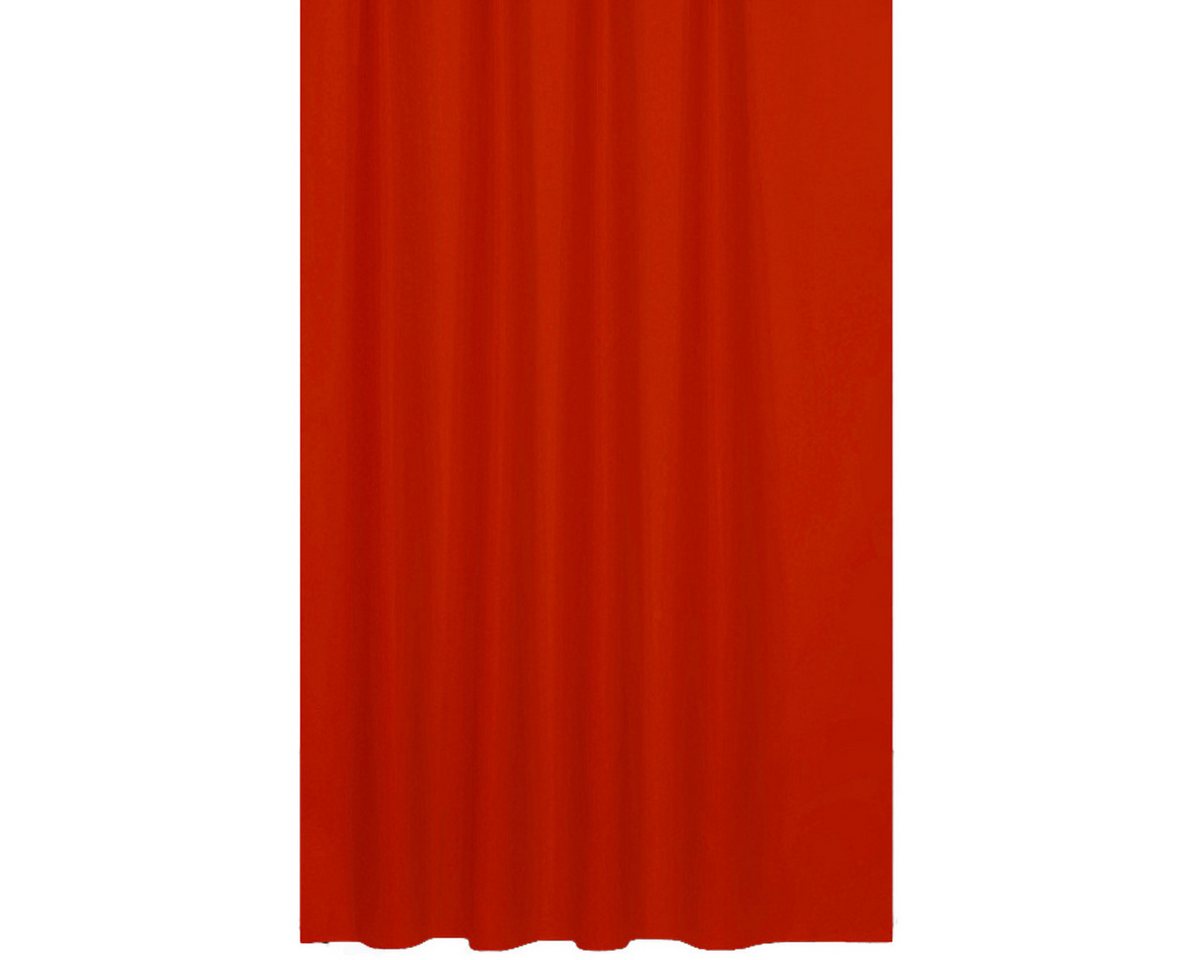 Ekershop Duschvorhang Textil Uni Farben Weiß Schwarz Rot Grau Breite 120 cm für Duschstange (inkl. Ringe), Höhe 200 cm, wasserabweisend, waschbar, bügelbar von Ekershop