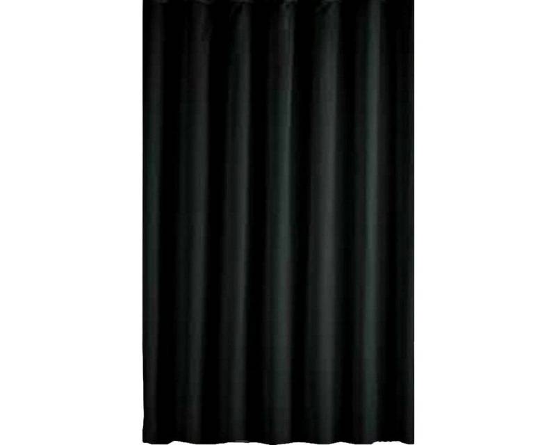 Ekershop Duschvorhang Textil Uni Farben Weiß Schwarz Rot Grau Breite 180 cm für Duschstange (inkl. Ringe), Höhe 200 cm, wasserabweisend, waschbar, bügelbar von Ekershop
