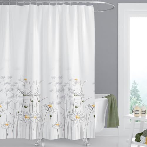 Duschvorhang aus Stoff | DAISY GÄNSEBLÜMCHEN | Textil Duschvorhang in der Größe 120 cm breit x 200 cm hoch | inkl. Ringe | Wannenvorhang | Badvorhang mit Beschwerungsband | Klebt nicht am Körper Duschvorhang aus Stoff | DAISY GÄNSEBLÜMCHEN | Textil Duschvorhang in der Größe 120 cm breit x 200 cm hoch | inkl. Ringe | Wannenvorhang | Badvorhang mit Beschwerungsband | Klebt nicht am Körper von Ekershop