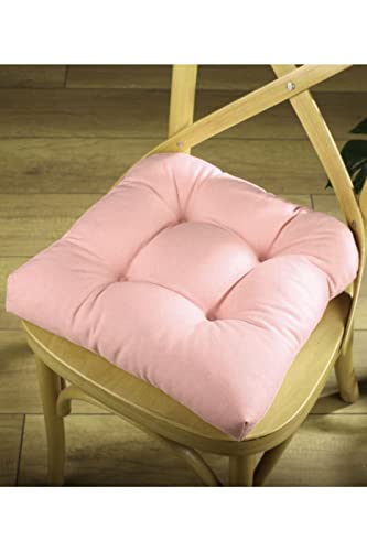 Ekershop EXTRA DICK Design Stuhlkissen Sitzkissen Stuhl Garten Küche Kissen 40x40cm 8cm Deko Auflage für Gästezimmer, Esszimmer, Küche, Terrasse, Wintergarten, Wohnzimmer (Rose) von Ekershop