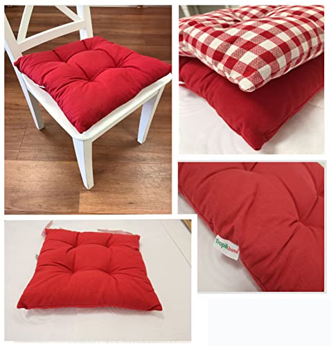 Ekershop EXTRA DICK Design Stuhlkissen Sitzkissen Stuhl Garten Küche Kissen 40x40cm 8cm Deko Auflage für Gästezimmer, Esszimmer, Küche, Terrasse, Wintergarten, Wohnzimmer (Rot) von Ekershop