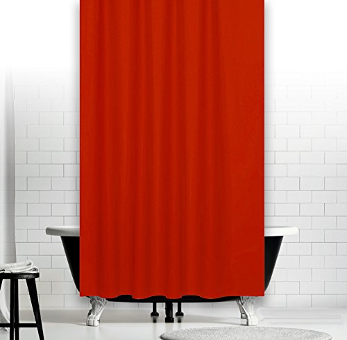 Ekershop Textil DUSCHVORHANG 240x200cm in Uni Rot Duschvorhang in der Größe 240 cm Breit x 200 cm Hoch inkl. Ringe von Ekershop