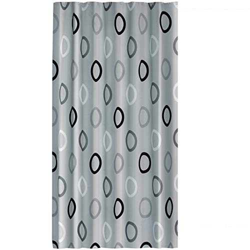 Textil DUSCHVORHANG 120x200cm "Grau mit Schwarz Weiss Kreisen" inkl. Ringe Textil DUSCHVORHANG 120x200cm "Grau mit Schwarz Weiss Kreisen" inkl. Ringe von Ekershop