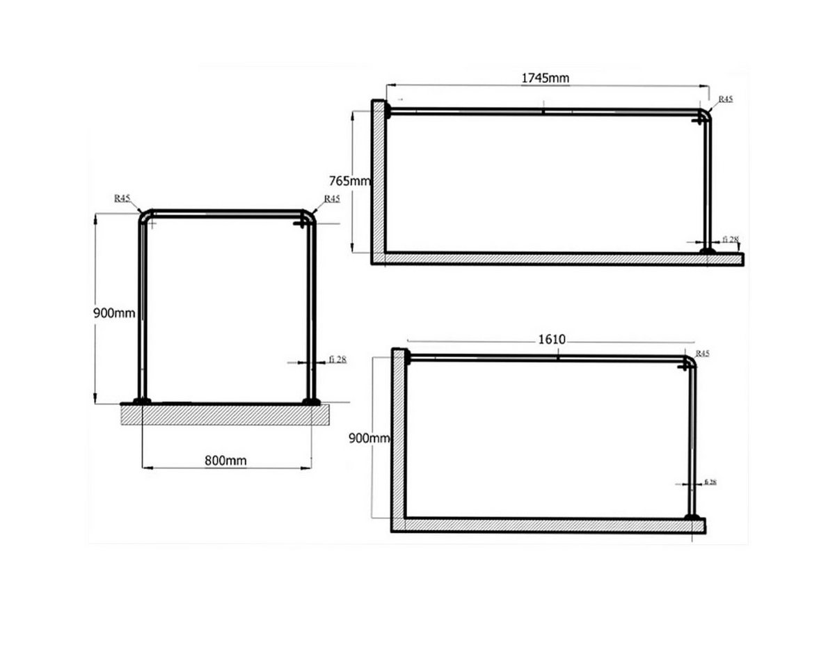 Ekershop Winkelstange Alu Weiß 3er Extra Dick Duschvorhangstange Winkelduschstange, Ø 28 mm, kürzbar, Verschraubt, Aluminium, für Duschvorhang ohne Duschvorhangringe Ekershop Winkelstange Alu Weiß 3er Extra Dick Duschvorhangstange Winkelduschstange, Ø 28 mm, kürzbar, Verschraubt, Aluminium, für Duschvorhang ohne Duschvorhangringe von Ekershop