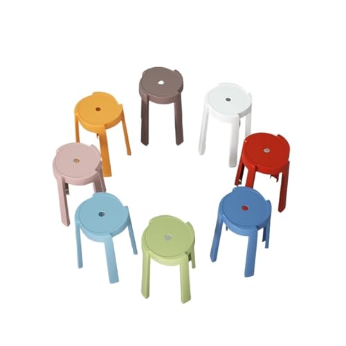 EkiDaz 1 Haushaltshocker aus verdicktem Kunststoff, minimalistischer Stuhl, stapelbare runde Tischbank, Schuhersatz-Hocker, Wohnzimmer (Size : J) von EkiDaz