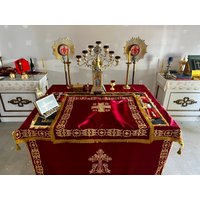 Bestickter Gospel-Bezug Aus Satin/Samt - Gospel-Gewand Gospel-Umhang Bestickter Gospel-Bezug Aus Satin/Samt - Gospel-Gewand Gospel-Umhang von EkklesiaStore