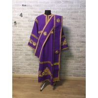 Besticktes Sticherion Des Diakons Aus Gabardine - Diakonalbe Orthodoxes Gewand Diakonengewand von EkklesiaStore