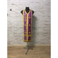 stola Und Manschetten Aus Brokat - Kommunionsset Priesterset Orthodoxes Set von EkklesiaStore