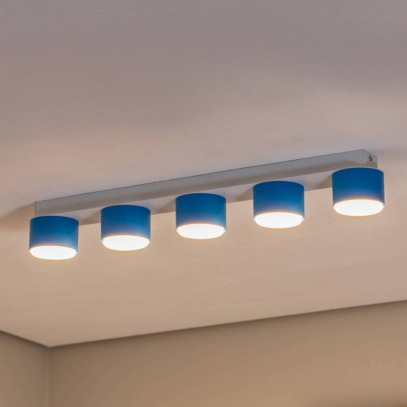 Deckenleuchte Cloudy Balken fünfflammig blau von Eko-Light
