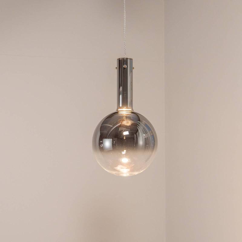 Hängeleuchte Toronto, Glaskugel grau-transparent, Ø 25 cm von Eko-Light
