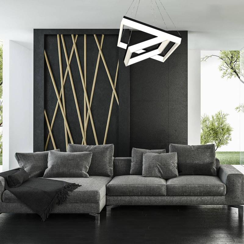 LED-Hängelampe Nero, Kunststoff, schwarz, zweiflammig, 80 W von Eko-Light