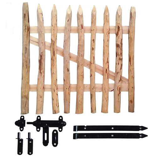 Ekogarden Gartentor Zauntor Holztor Gartenpforte Pforte aus Holz Haselnussholz für Staketenzaun inkl. Scharniere (STZ-GT-B-100/H-70) von Ekogarden