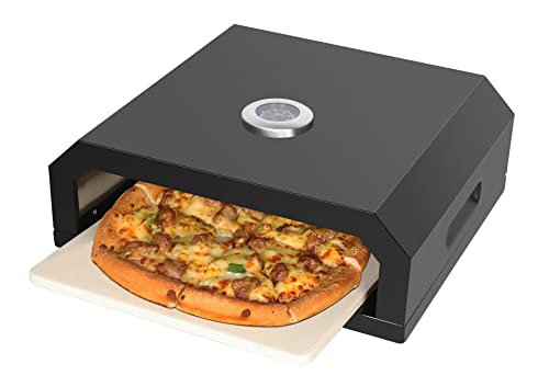 El Fuego® Pizzaaufsatz für alle Grillarten geeignet (Gas, Holzkohle, Elektro), mit Thermometer, Pizzaeinsatz von El Fuego