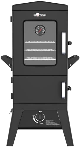 Gasgrill "Portland W2" von El Fuego® Smoker mit Fenster, inkl. Gasschlauch u. Druckminderer, 3,5 kW leistungsstark, mit Thermometer, große Garkammer, AY 3176 von El Fuego