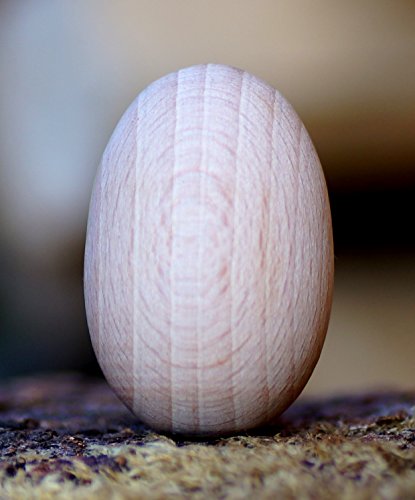 1 Stück - Holz Ei groß 4,5 x 6,5 cm unbehandelt roh Eier zum Anmalen von El Natural - Produkte aus der Natur