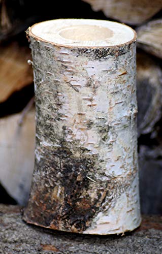 Kerzenhalter aus Birkenholz Höhe 15 cm Kerzenständer Teelichthalter Birkenstamm Birke Massivholz von El Natural - Produkte aus der Natur
