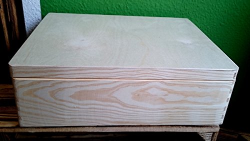 Stapelkiste mit Deckel 40 x 30 x 14 cm mit Griffen Natur Allzweckkiste Holzkiste Regal Aufbewahrung Obst Holz Kiste Stapelkiste mit Deckel 40 x 30 x 14 cm mit Griffen Natur Allzweckkiste Holzkiste Regal Aufbewahrung Obst Holz Kiste von El Natural - Produkte aus der Natur