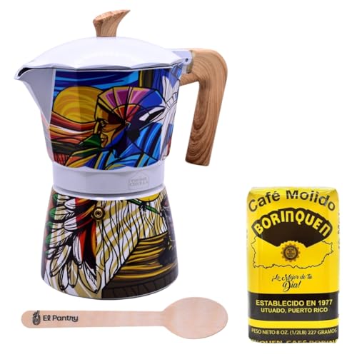 El Pantry Limitierte Auflage Puerto Rican Artists Kaffeemaschine Bundle (Edgardo Noel, Cafe Borinquen) von El Pantry