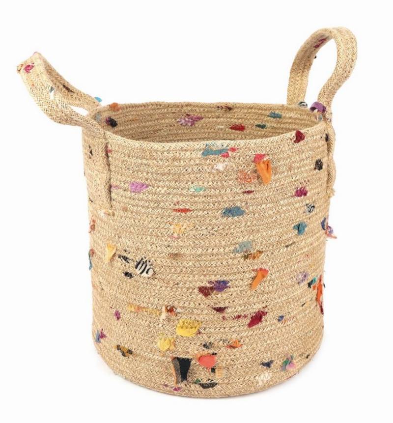 El Puente Allzweckkorb Flechtkorb mit Henkeln // Ø 25 oder 30 cm // Recycelt, Fair Trade, Recycelt von El Puente