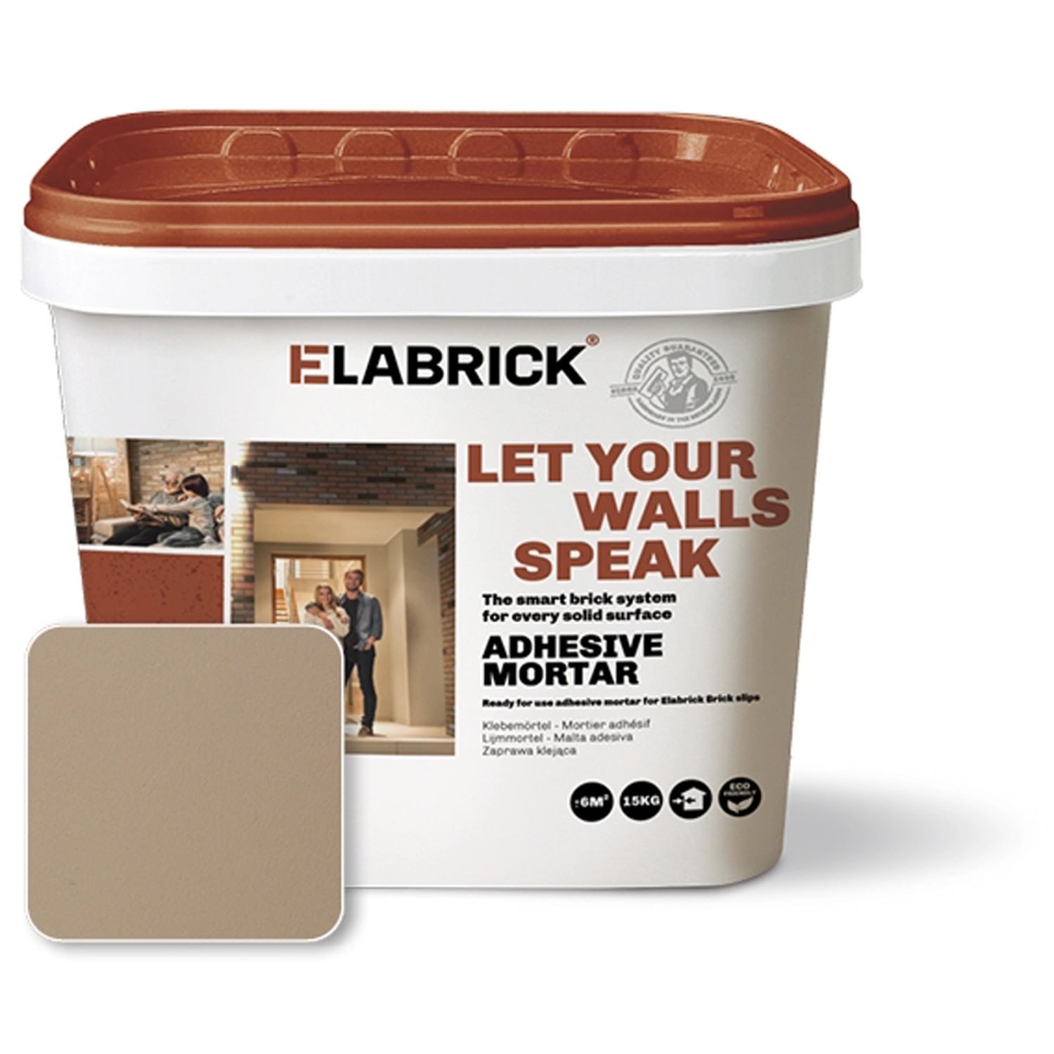 Klebemörtel 15 kg für Elabrick Verblender Sandgrau von Elabrick