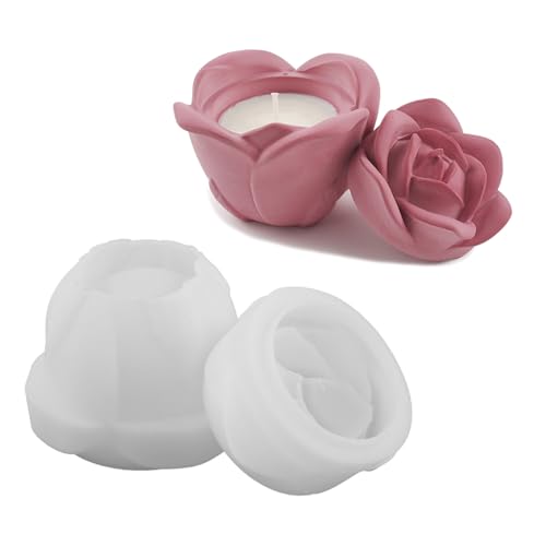 Eladcncmc 3D Rose Kerzenhalter Formen Harz Glas Formen Mit Deckel Formen Für Die Herstellung Von Kerze Tasse Schmuck Fall Teelicht Eladcncmc 3D Rose Kerzenhalter Formen Harz Glas Formen Mit Deckel Formen Für Die Herstellung Von Kerze Tasse Schmuck Fall Teelicht von Eladcncmc