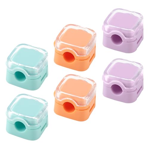 Elalove 6 Stück Kabelhalter Selbstklebend Magnetische für Schreibtisch, Selbstklebend & Drehbar in Pastell (Lila/Orange/Mint). Cable Organizer, USB, HDMI sicher & platzsparend von Elalove