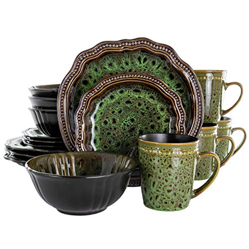 Elama Geschirr-Set, rund, oval, Steingut, Jadegrün Elama Geschirr-Set, rund, oval, Steingut, Jadegrün von Elama