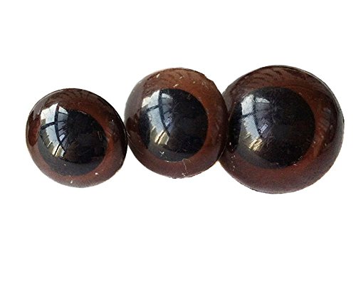 Elandy 100 STÜCKE Kunststoff Sicherheitsschraube Augen-Puppe Augen zum Nähen von Handwerksknöpfen zu Machen Bär Puppe Marionette (Braun) (20mm/0.78'') von Elandy