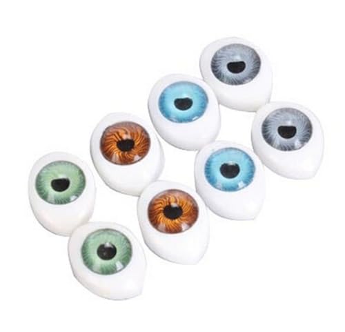 Elandy 8Pair (16 STÜCKE) Oval Puppe Augen-hohl Acryl Puppe Bär Handwerk Augen Augäpfel für DIY Nähen Handwerk Puppe Bär Puppe Tier Stofftiere (4 Farben) (23mm x 16mm/0.9'' x 0.6'') von Elandy