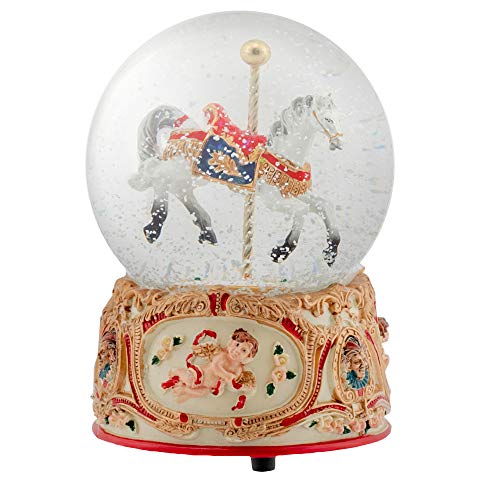 Elanze Designs Gilded Gold Tone Cupid and Rotating Carousel 100MM Musical Water Globe Plays Tune Unchained Melody Elanze Designs Gilded Gold Tone Cupid and Rotating Carousel 100MM Musical Water Globe Plays Tune Unchained Melody von Elanze Designs
