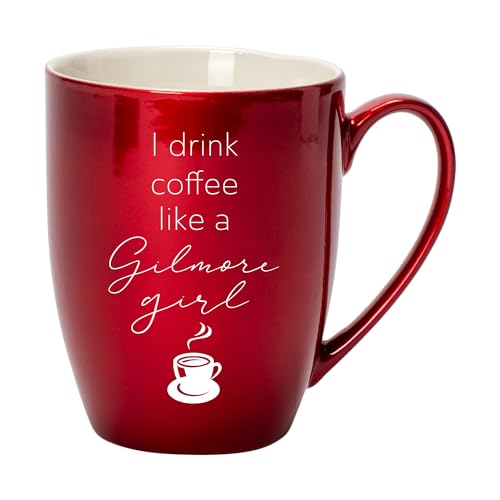 Elanze Designs Kaffeetasse aus Knochenporzellan, Aufschrift "I Drink Coffee Like A Gilmore Girl", Kardinalrot, 284 ml von Elanze Designs