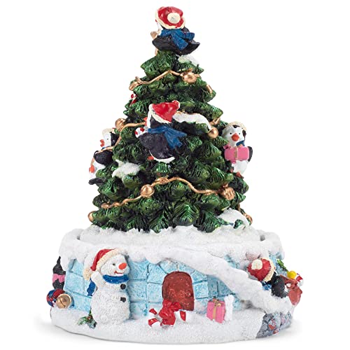 Elanze Designs Weihnachtsbaum-Pinguin, Iglu, musikalisches Karussell spielt Jingle Bells von Elanze Designs