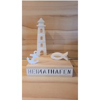 Maritime Lichterbox Heimathafen, Maritim Deko, Beleuchtet, Klötzchenbox von ElasDekoVielfalt