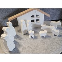 Rayher Krippe Aus Keracraft, Weihnachtskrippe, Die Drei Heiligen Könige, Krippe, Weihnachtsdeko, Winterdeko, Winterzeit Mit Holzdach von ElasDekoVielfalt