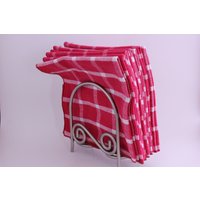 Everyday Cloth Table Servietten | Satz Von 8 in Gingham Kariert Rot Und Weiß von ElasIdea