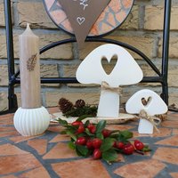 Pilze 2Er Set Auf Baumscheibe, Wählbar Kerzenhalter U. Kerze, Herbstdeko, Geschenk Geburtstag, Mitbringsel, Raysin Deko, Tischdeko Herbst Pilze 2Er Set Auf Baumscheibe, Wählbar Kerzenhalter U. Kerze, Herbstdeko, Geschenk Geburtstag, Mitbringsel, Raysin Deko, Tischdeko Herbst von ElasNaehwerkDesign