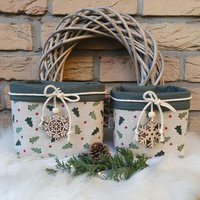 Utensilo Weihnachten, Stoffkörbchen "Kleine Tannenbäume", in 2 Größen Erhältlich, Aufbewahrungskörbchen in Der Adventszeit, Nikolausgeschenk Utensilo Weihnachten, Stoffkörbchen "Kleine Tannenbäume", in 2 Größen Erhältlich, Aufbewahrungskörbchen in Der Adventszeit, Nikolausgeschenk von ElasNaehwerkDesign