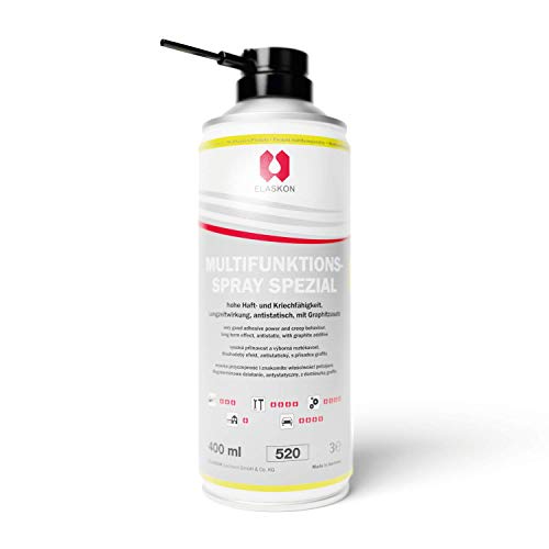 ELASKON Multifunktionsspray für Auto, Motorrad & Haushalt/Schmieröl-Spray als silikonfreies Sprühöl/Graphitiertes Rostlöser-Spray Verschleiß & Nässe (1 x 400 ml Aerosoldose),40770298, gelblich-schwarz ELASKON Multifunktionsspray für Auto, Motorrad & Haushalt/Schmieröl-Spray als silikonfreies Sprühöl/Graphitiertes Rostlöser-Spray Verschleiß & Nässe (1 x 400 ml Aerosoldose),40770298, gelblich-schwarz von ELASKON