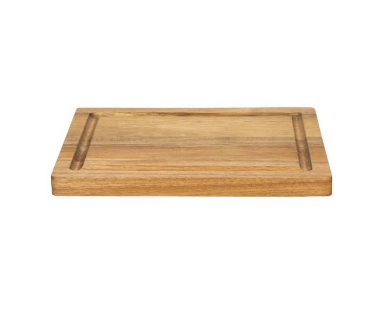 elasto Schneidebrett ACACIA Holzbrett aus Akazienholz Brett inkl. Saftrille, Gemüsebrett, Frühstücksbrettchen, Jausenbrett, 26 cm, Holz, braun von Elasto