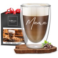 Doppelwandiges Latte Macchiato Glas | Mama 350Ml [Perfektes Geschenk Für Mama] Ideal Als Thermoglas Mama Tasse Becher Tee von ElbFuchs